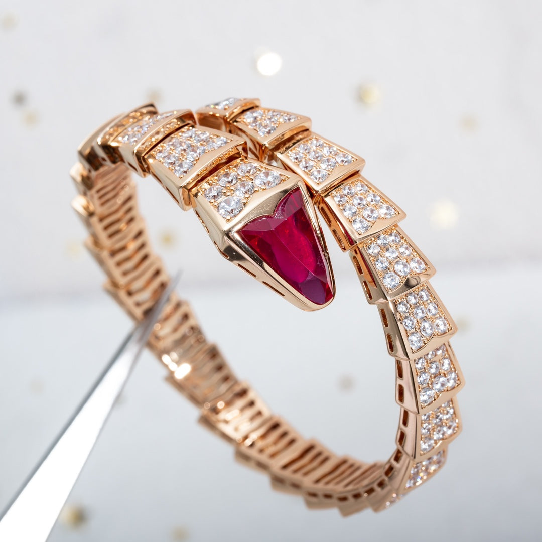 BVLGARI SERPENTI BRACELET 8MM ROSE GOLD DIAMOND