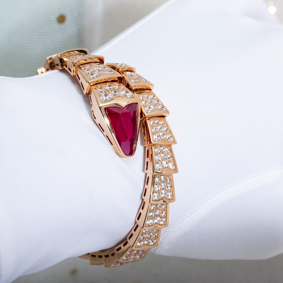 BVLGARI SERPENTI BRACELET 8MM ROSE GOLD DIAMOND