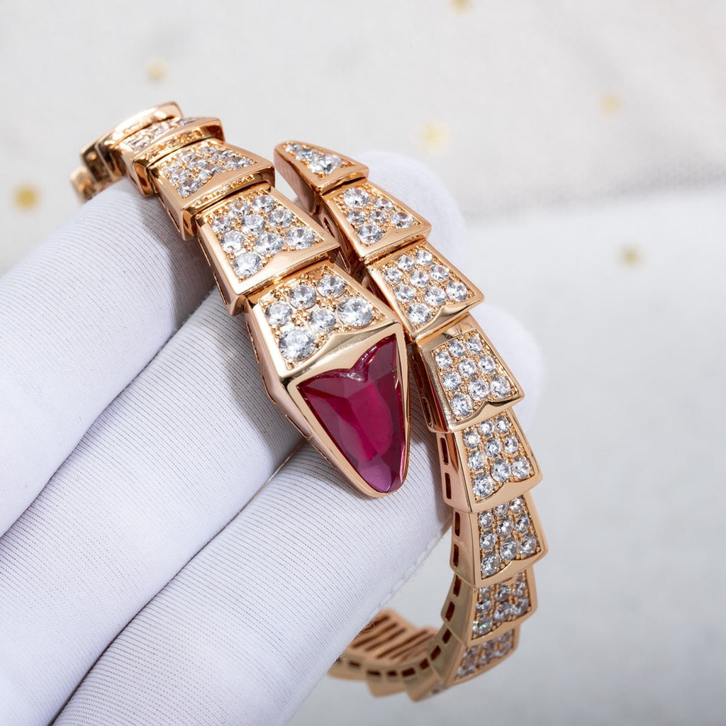 BVLGARI SERPENTI BRACELET 8MM PINK GOLD DIAMOND