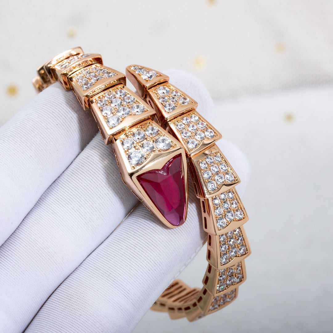 BVLGARI SERPENTI BRACELET 8MM PINK GOLD DIAMOND