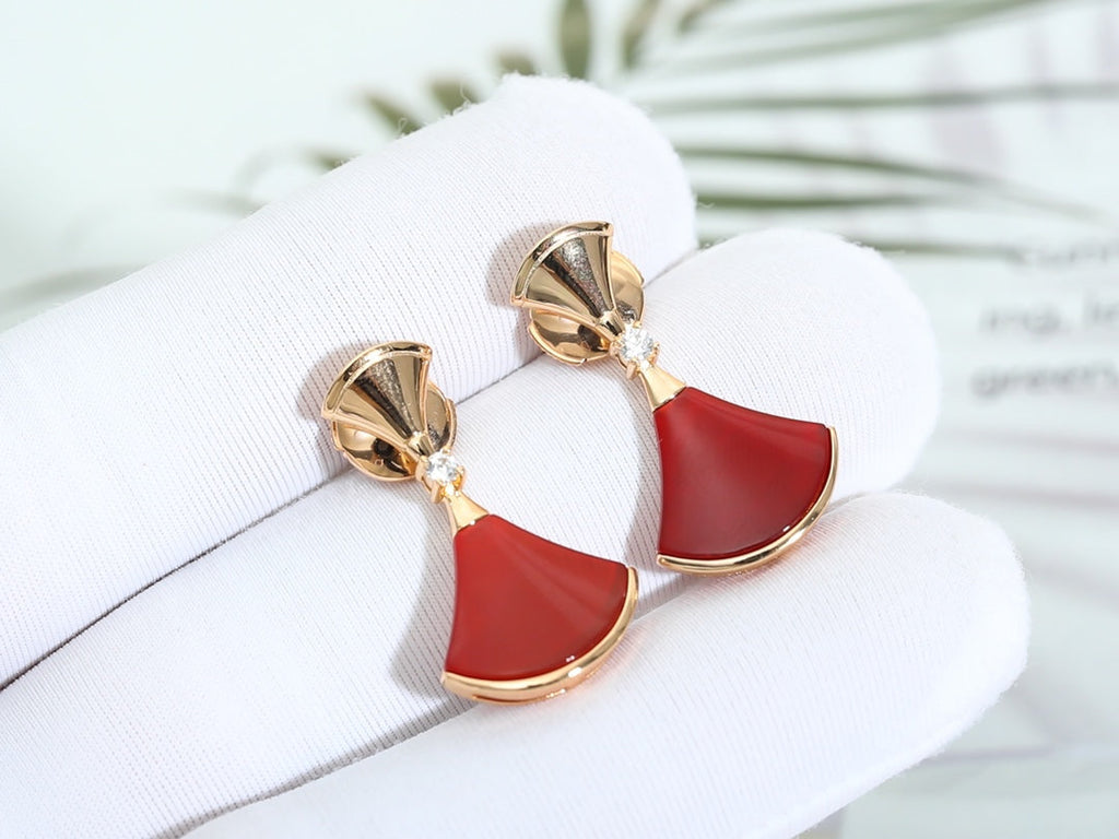 BVLGARI DREAM Carnelian PINK GOLD EARRINGS