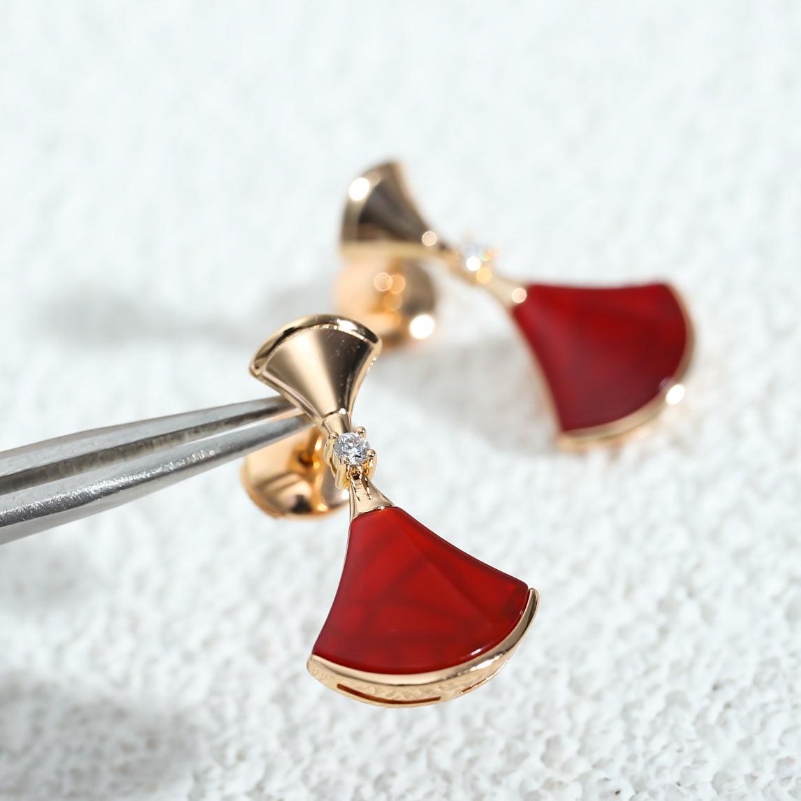 BVLGARI DREAM Carnelian PINK GOLD EARRINGS