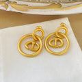 DIOR CD NAVY EARRINGS GOLD