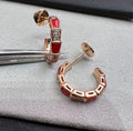 BVLGARI SERPENTI CARNELIAN PINK GOLD EARRINGS