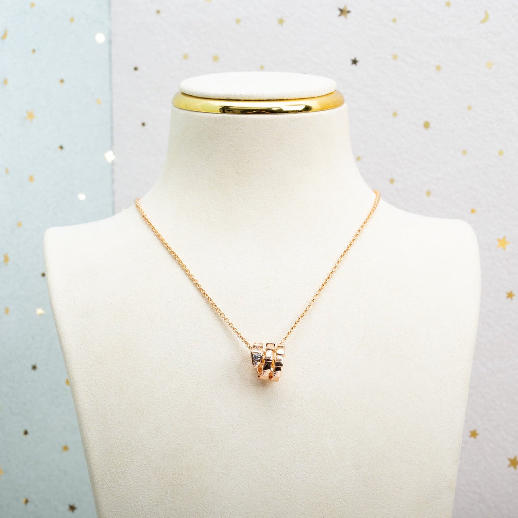 BVLGARI SERPENTI PINK GOLD NECKLACE DIAMOND