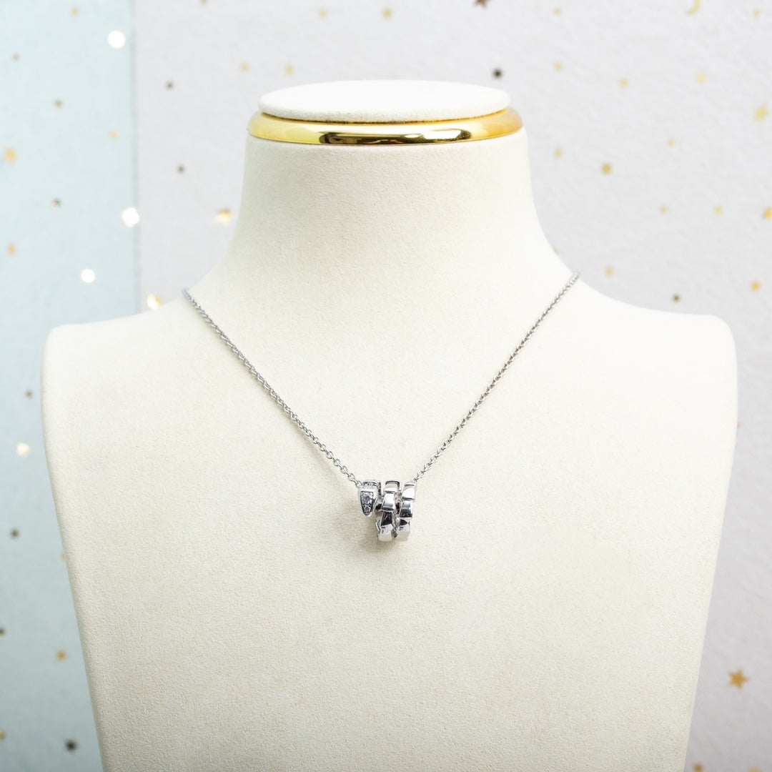 BVLGARI SERPENTI SILVER NECKLACE DIAMOND