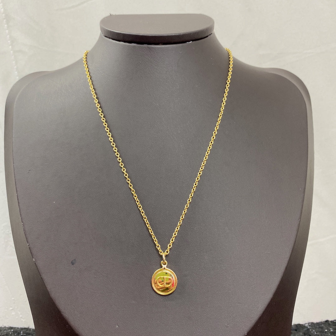 DIOR CD PEDANT GOLD NECKLACE