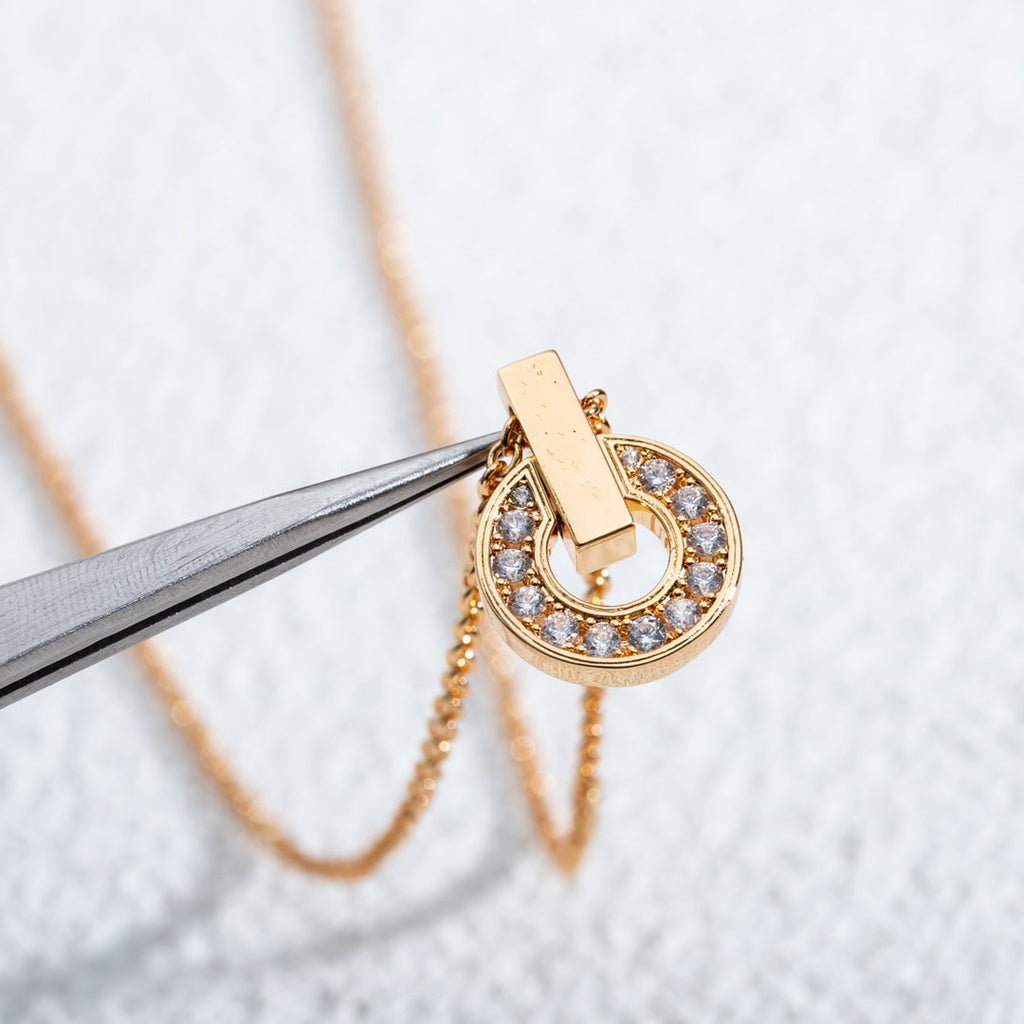 BVLGARI GARI NECKLACE PINK GOLD DIAMOND
