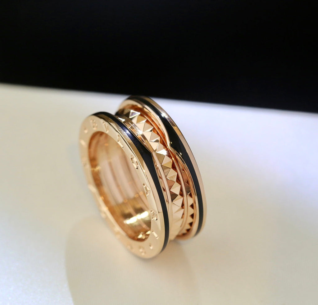 BVLGARI ZERO 1 GOLD BLACK CERAMIC RING