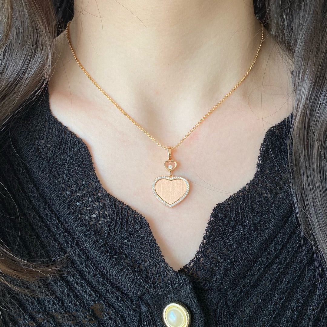 CHOPARD HAPPY HEART GOLD DIAMOND NECKLACE
