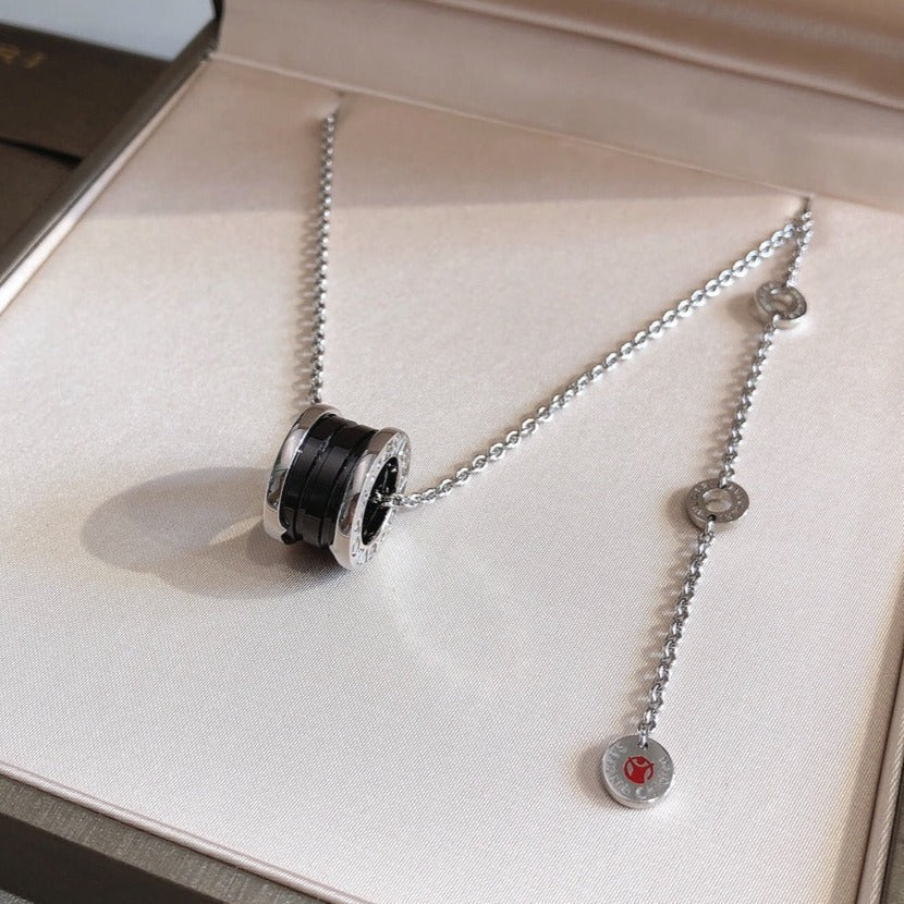 BVLGARI ZERO 1 BLACK CERAMIC SILVER NECKLACE