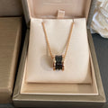 BVLGARI ZERO 1 BLACK CERAMIC PINK GOLD NECKLACE