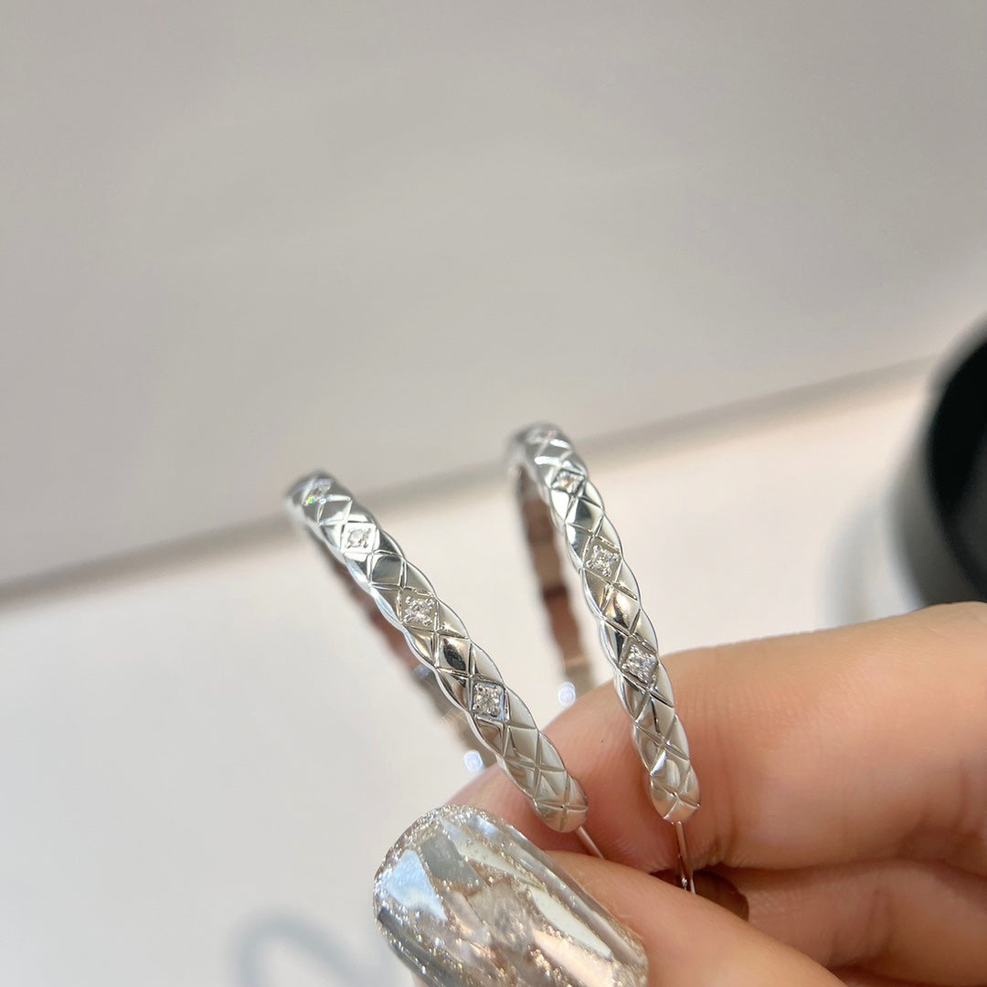 Chanel Crush Diamond Hoop Earrings