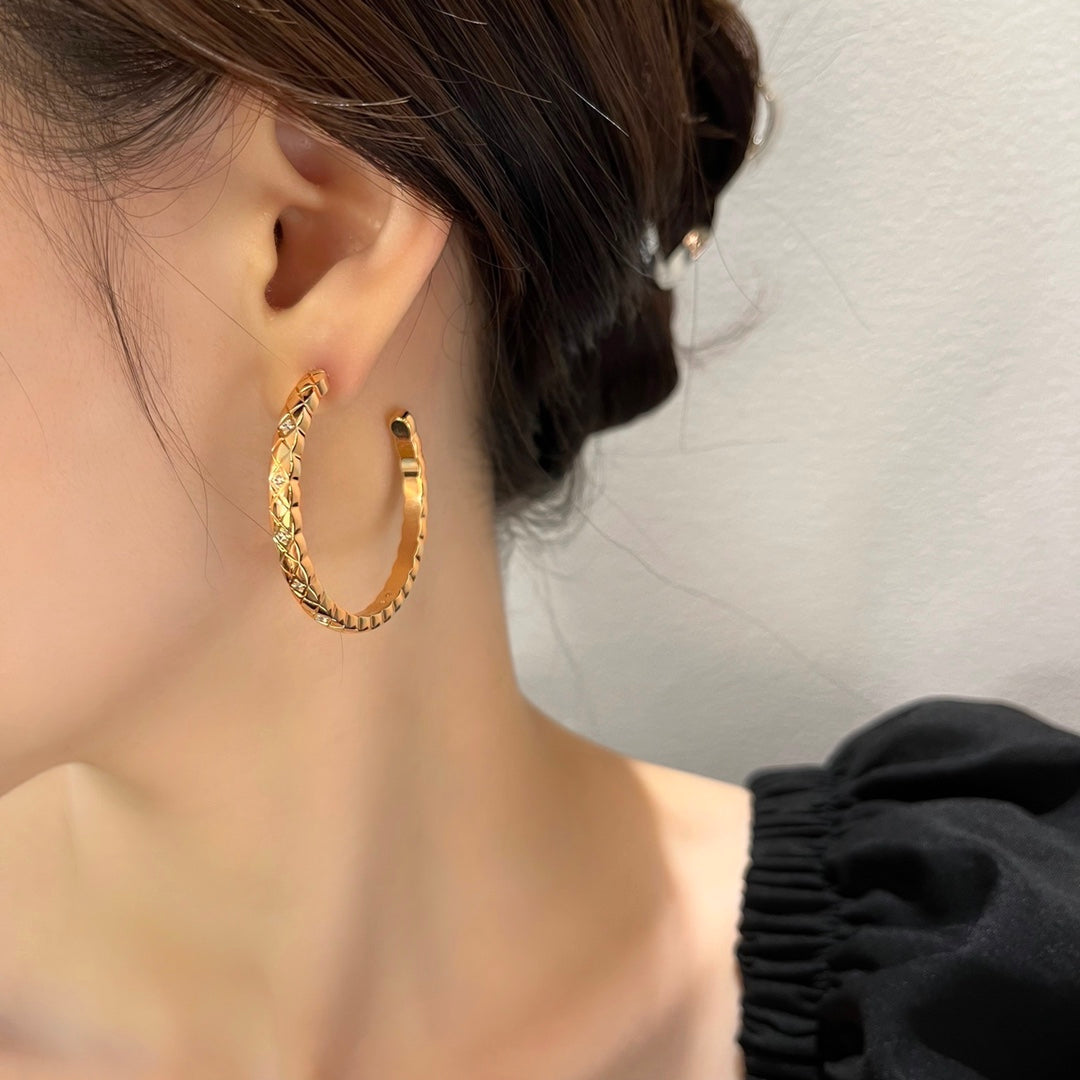 Chanel Crush Diamond Hoop Earrings