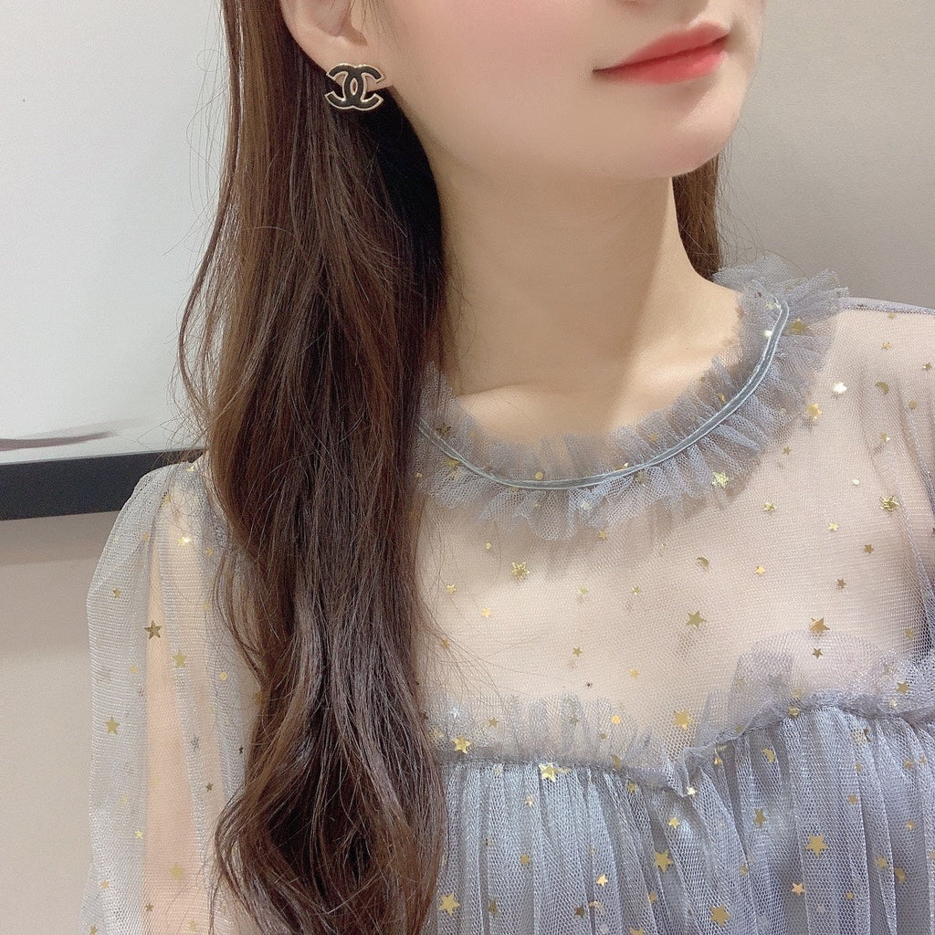 Chanel Double C Stud Earring