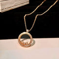 CHOPARD HAPPY HEART DIAMOND PINK GOLD NECKLACE