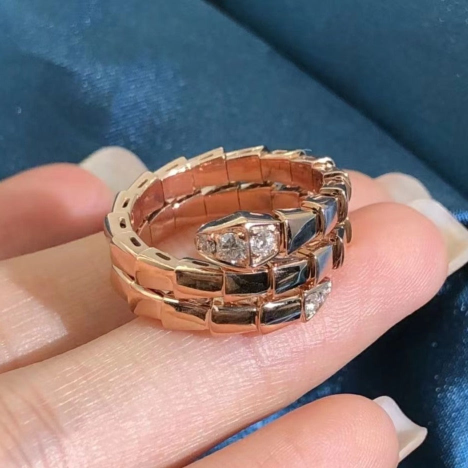 BVLGARI SERPENTS DOUBLE ROW DIAMOND RING