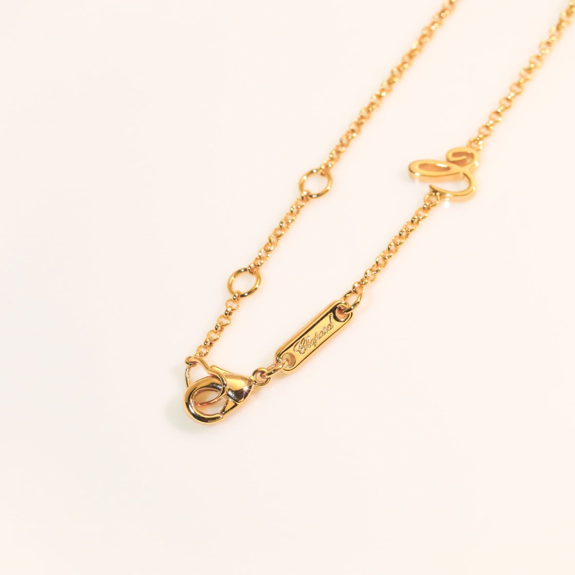 CHOPARD HEART PEDANT DIAMOND PINK GOLD NECKLACE