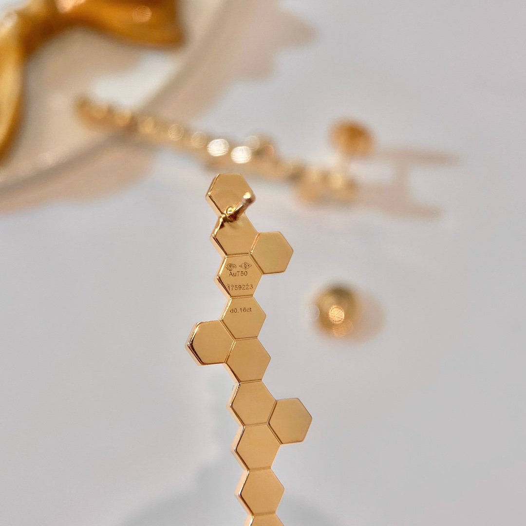 CHAUMET BEE MY LOVE DIAMND LONG STUD EARRINGS