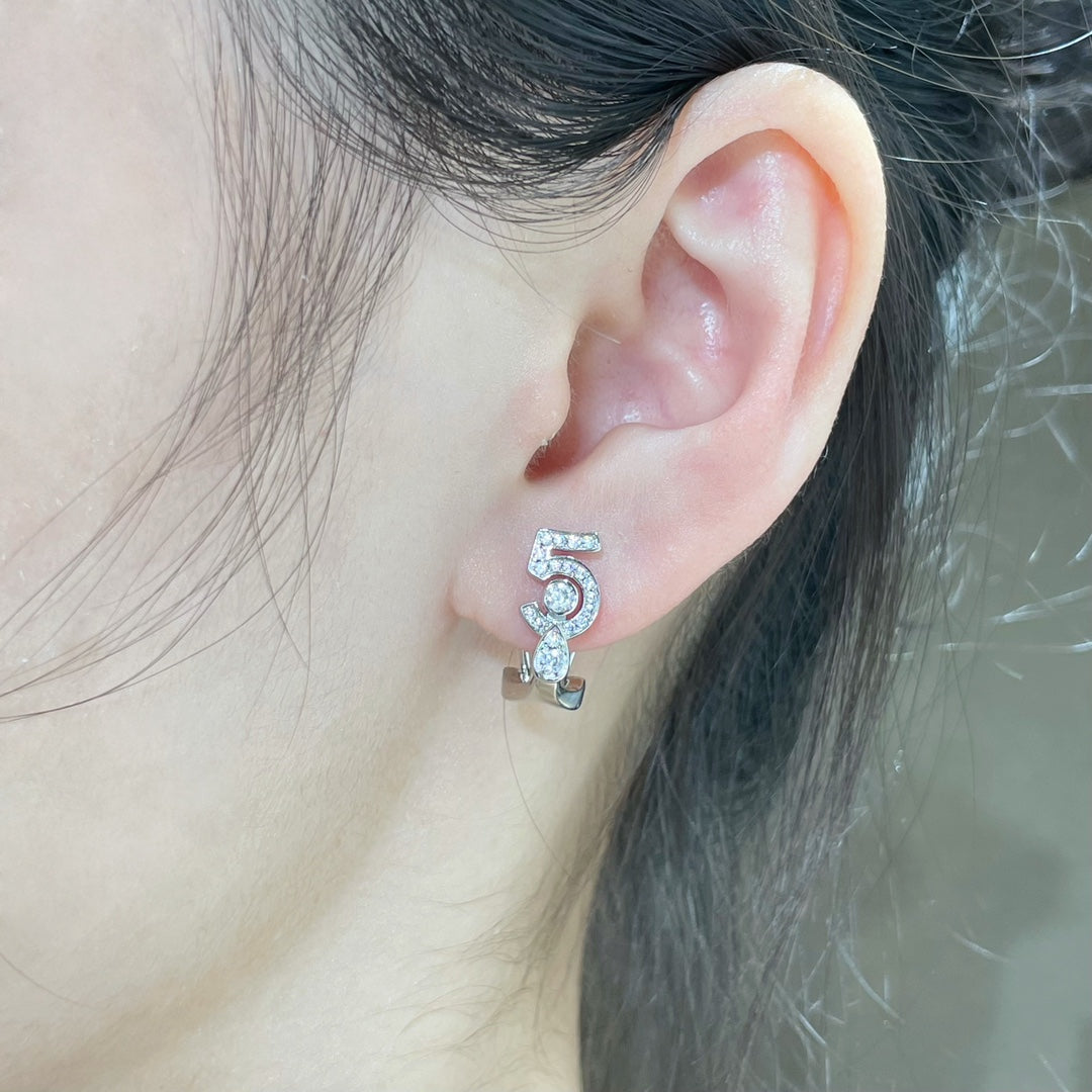 Chanel No5 Diamond Stud Earrings