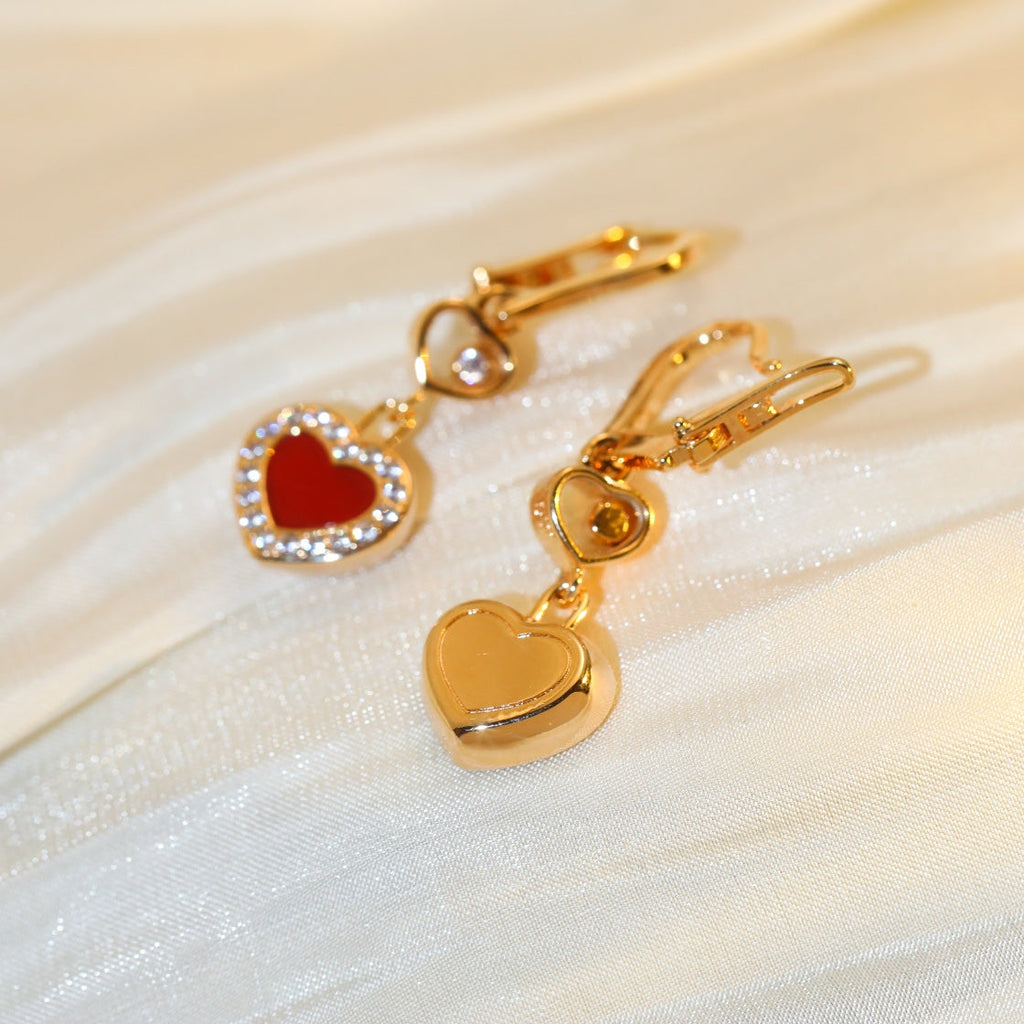 CHOPARD HAPPY HEART DIAMOND PINK GOLD EARRINGS
