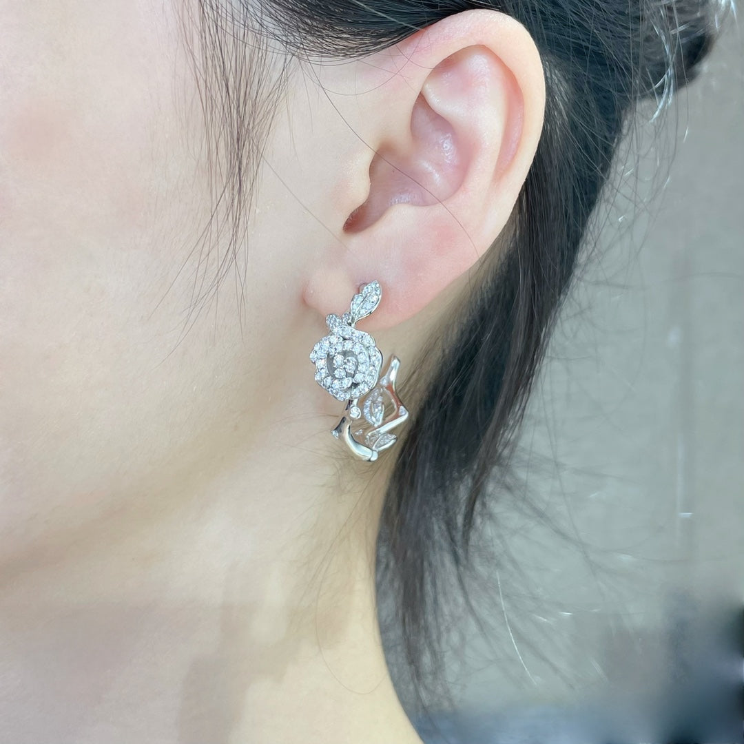 DIOR ROSE BAGATELLE DIAMOND EARRINGS