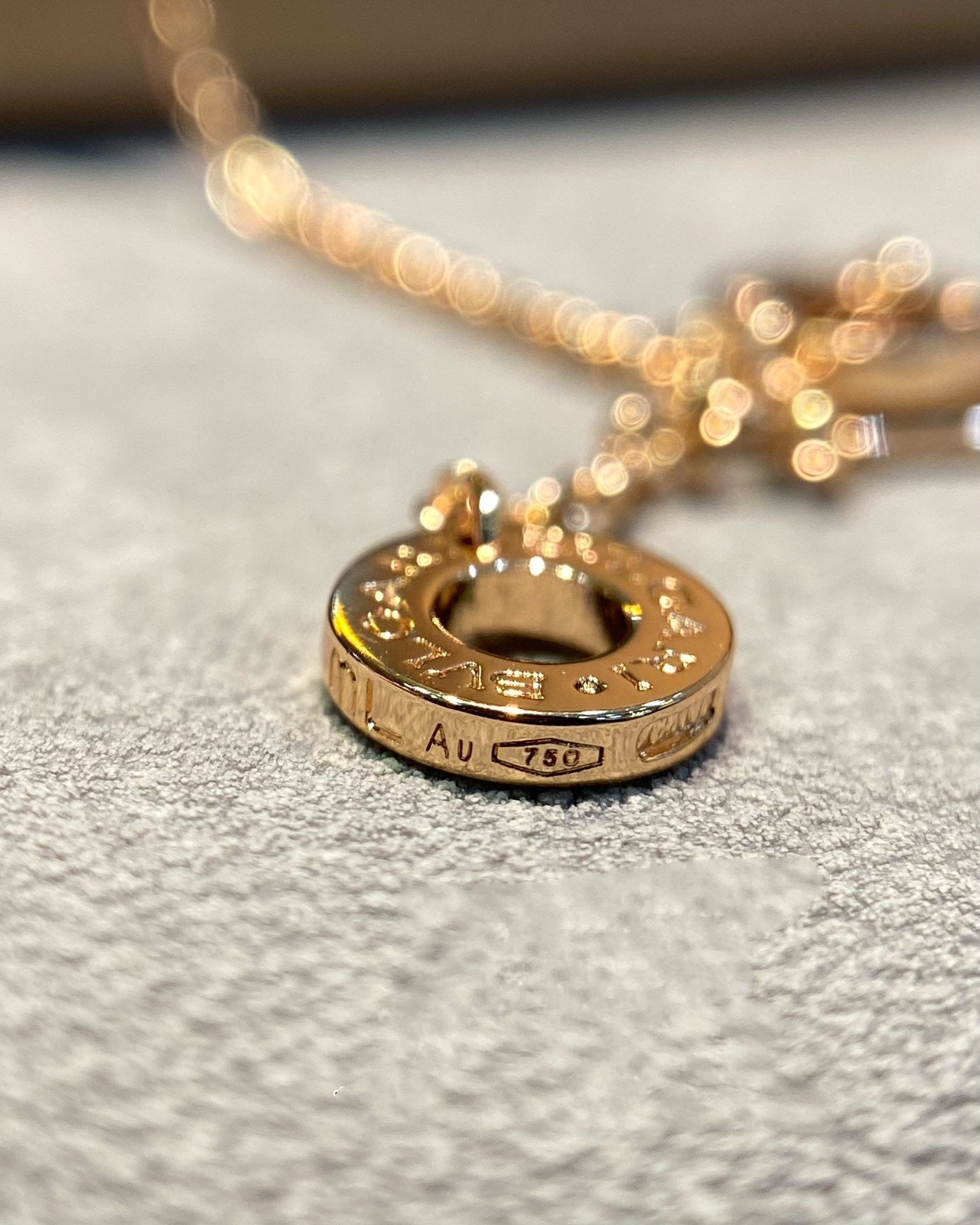 BVLGARI DREAM MOP DIAMOND PAVED PINK GOLD NECKLACE