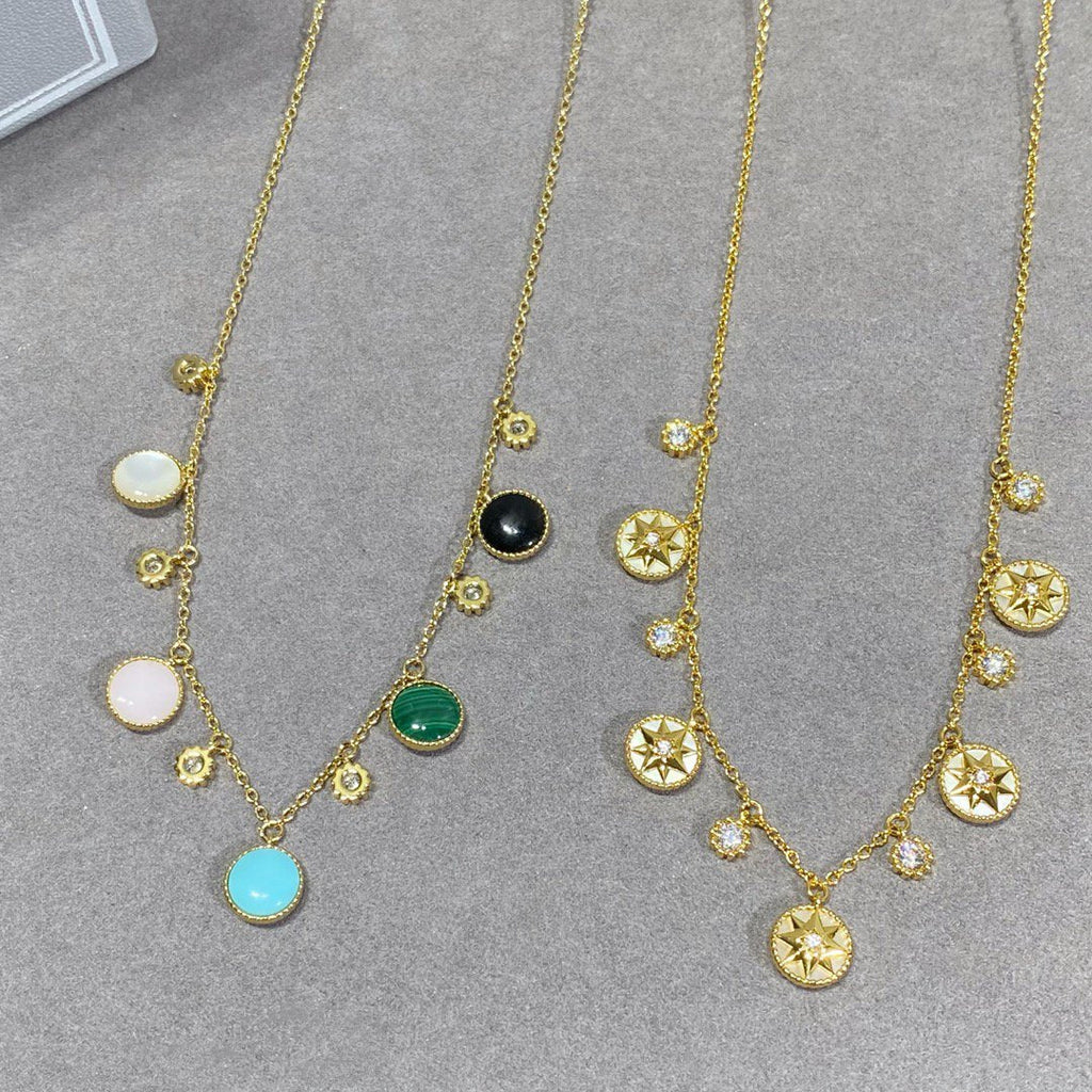 DIOR ROSE VENTS 5 MOTIF NECKLACE