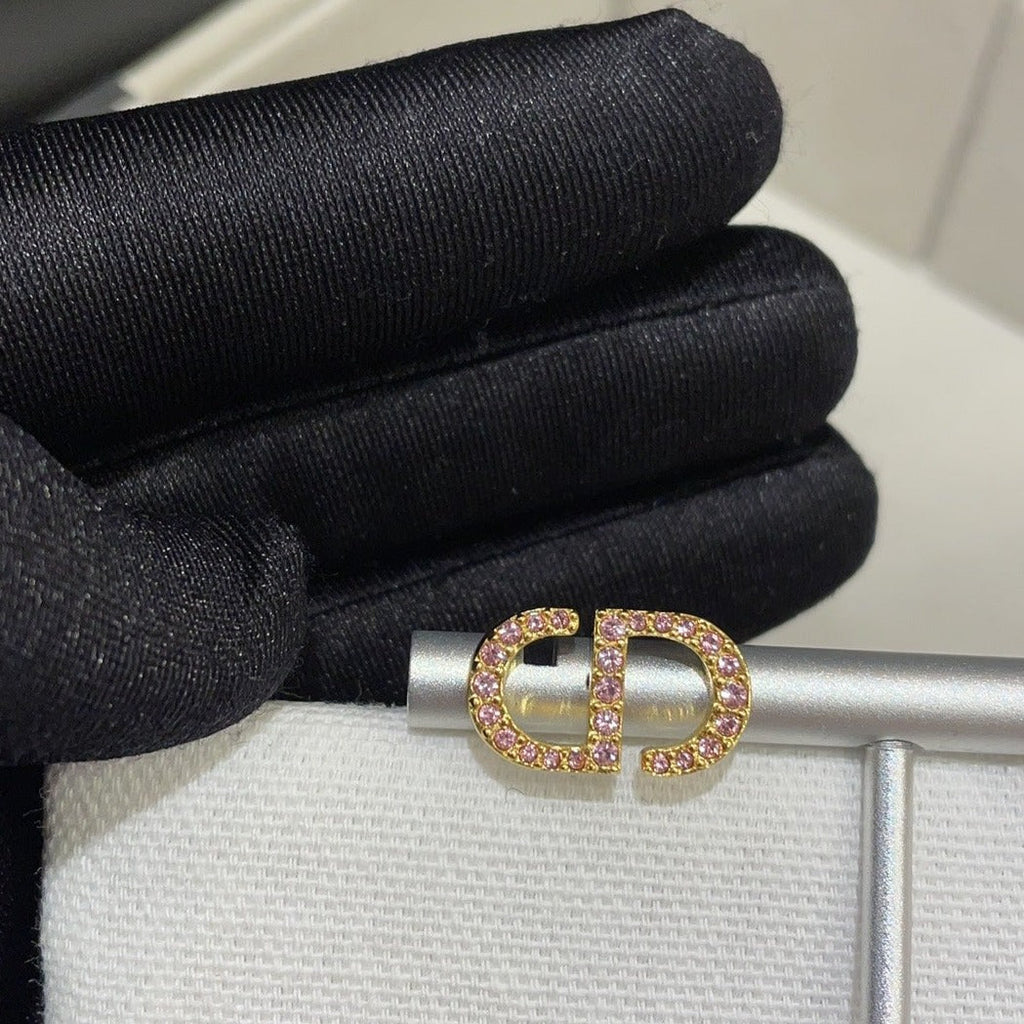 DIOR PETIT CD DIAMOND GOLD EARRINGS