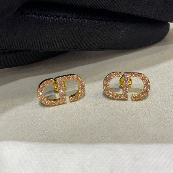 DIOR PETIT CD DIAMOND GOLD EARRINGS