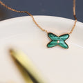 CHAUMET JEUX MALACHITE 1 DIAMOND PINK GOLD NECKLACE