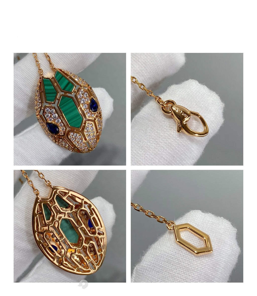 BVLGARI SERPENT PINK GOLD DIAMOND NECKLACE