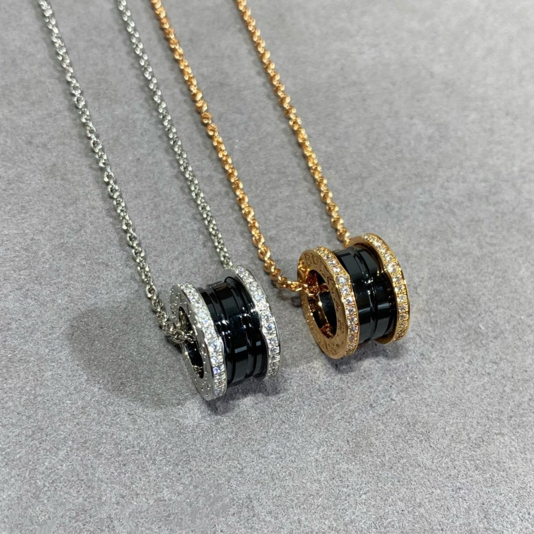 BVLGARI ZERO 1 DIAMOND CERAMIC NECKLACE