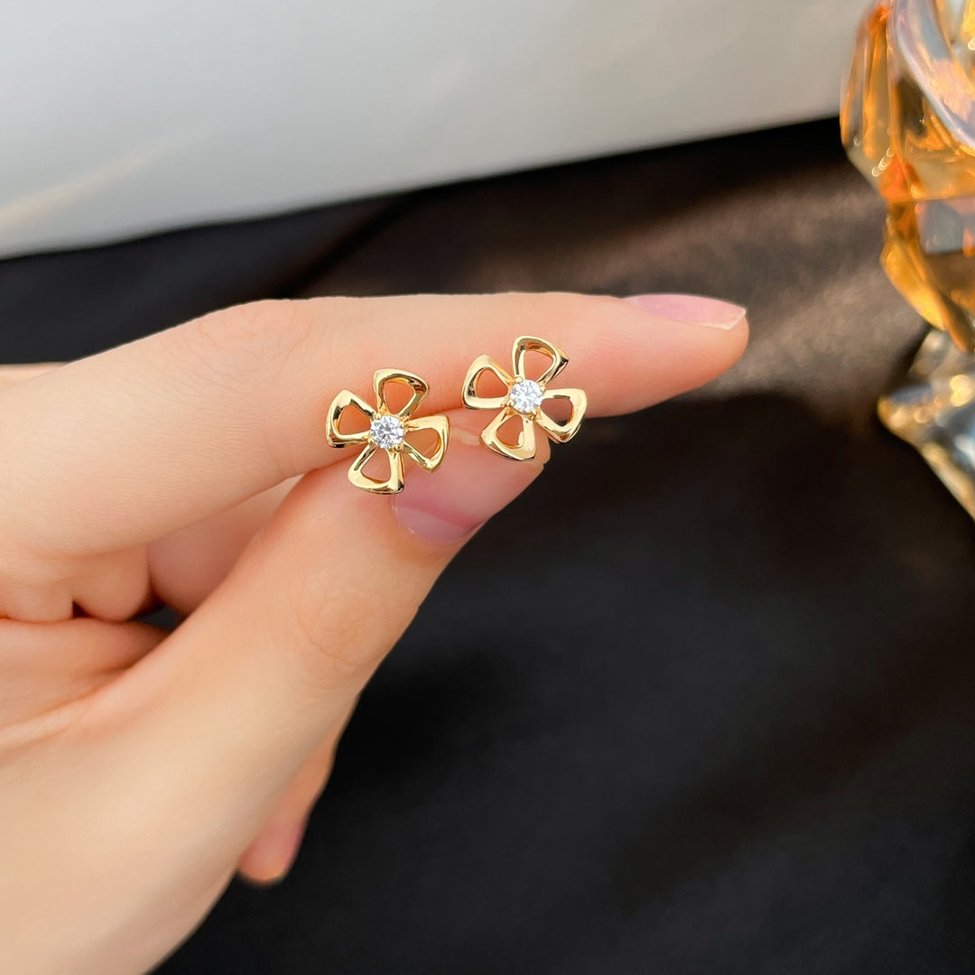 BVLGARI FIOREVER MINI DIAMOND STUD EARRINGS