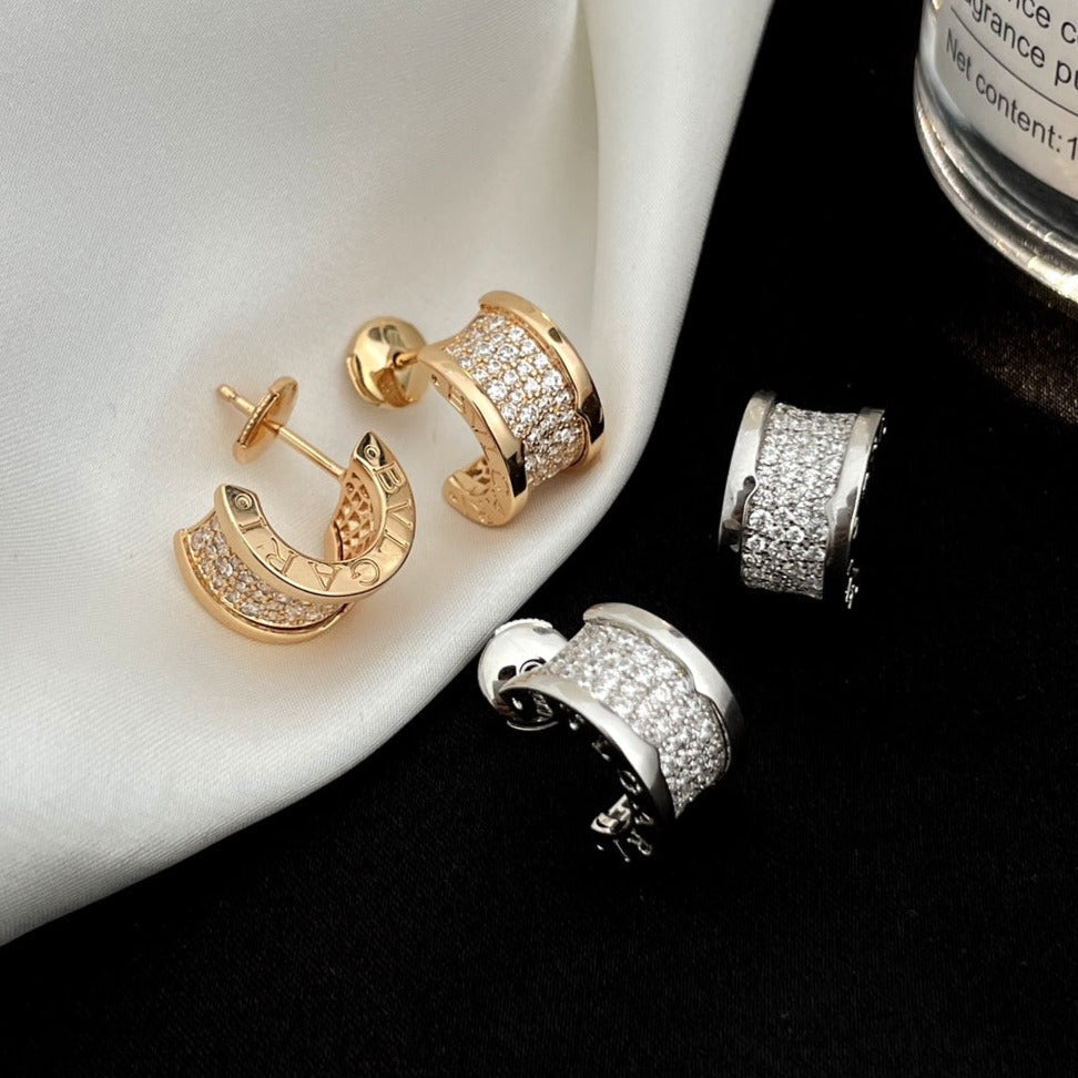 BVLGARI ZERO 1 DIAMOND PAVED EARRINGS
