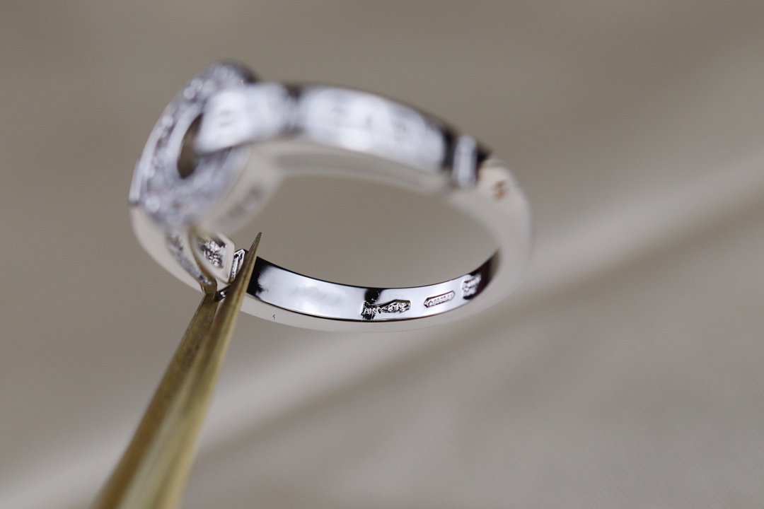BVLGARI BV SILVER DIAMOND RING