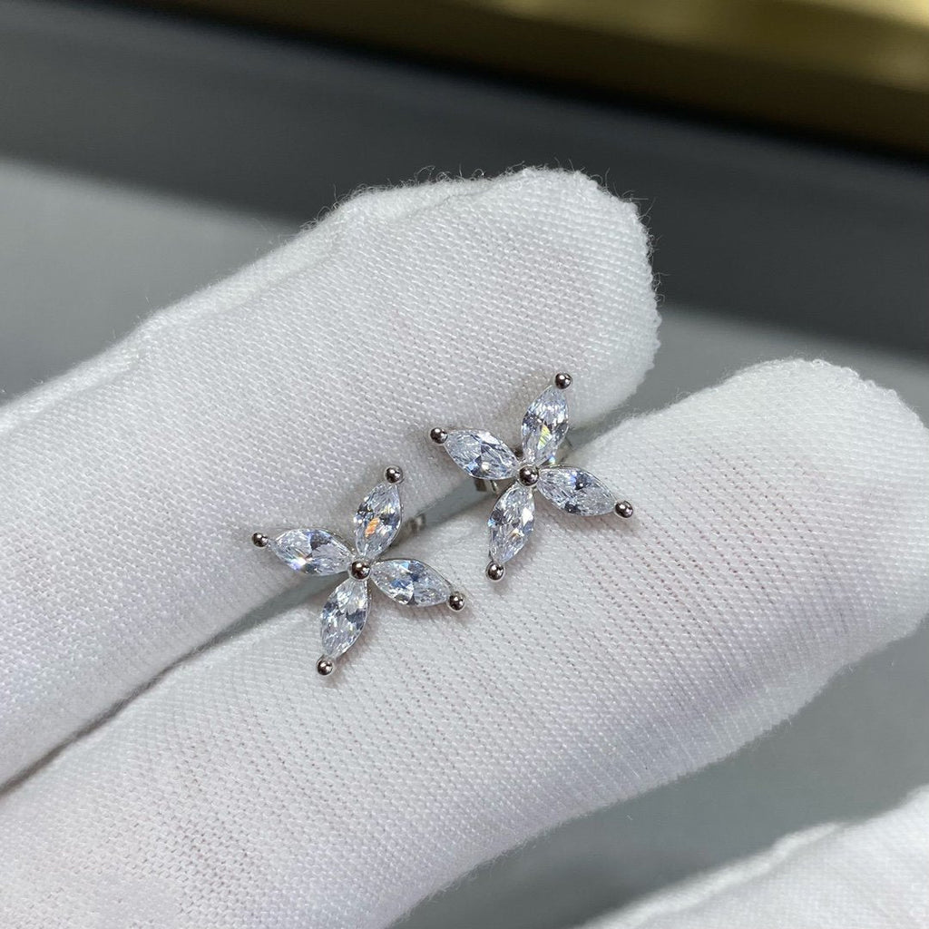 TIFFANY VICTORIA SILVER DIAMOND STUD MINI EARRINGS