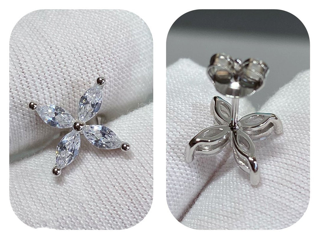 TIFFANY VICTORIA SILVER DIAMOND STUD MINI EARRINGS