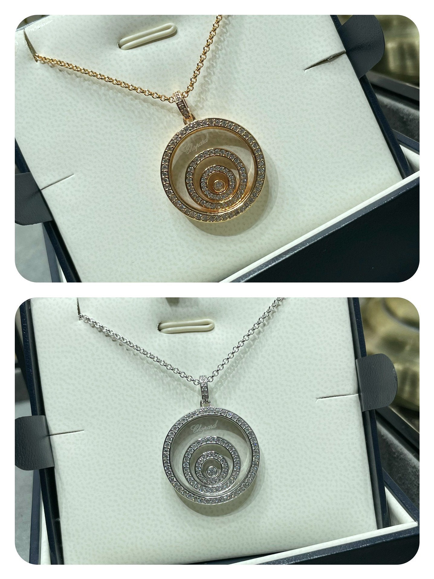 CHOPARD HAPPY SPIRIT DIAMOND PAVED NECKLACE