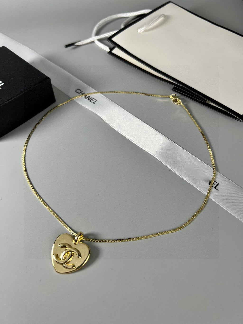 Chanel Heart Light Gold Necklace