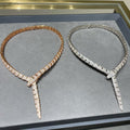 BVLGARI SERPENTI VIPER PINK GOLD DIAMOND PAVED NECKLACE