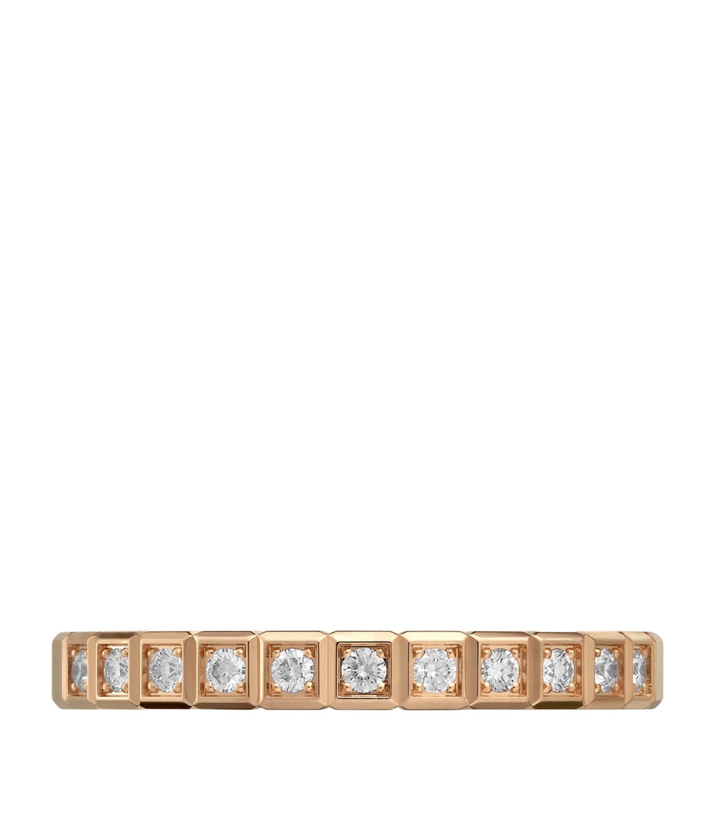 CHOPARD ICE CUBA RING PINK GOLD FULL DIAMOND