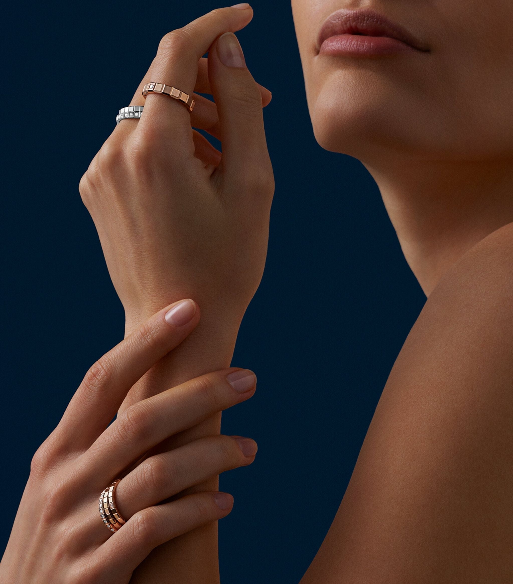 CHOPARD ICE CUBA RING SILVER
