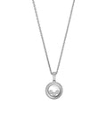 CHOPARD HAPPY PEDANT SILVER 3 DIAMOND NECKLACE