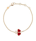 CHOPARD HAPPY HEART CARNELIAN BRACELET PINK GOLD DIAMOND