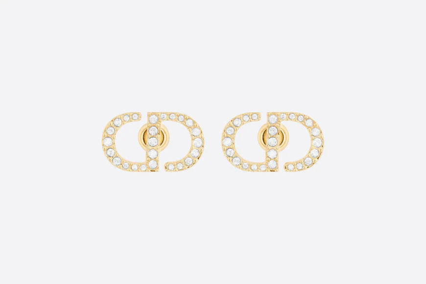 DIOR PETIT CD DIAMOND GOLD STUD EARRINGS