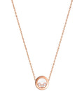 CHOPARD HAPPY PEDANT PINK GOLD 3 DIAMOND NECKLACE