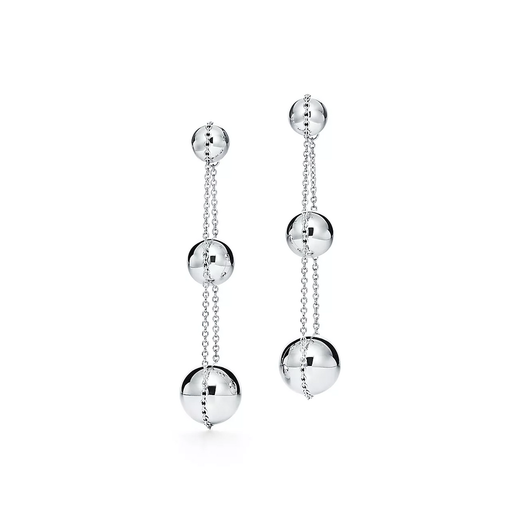 TIFFANY TRIPLE DROP SILVER EARRINGS