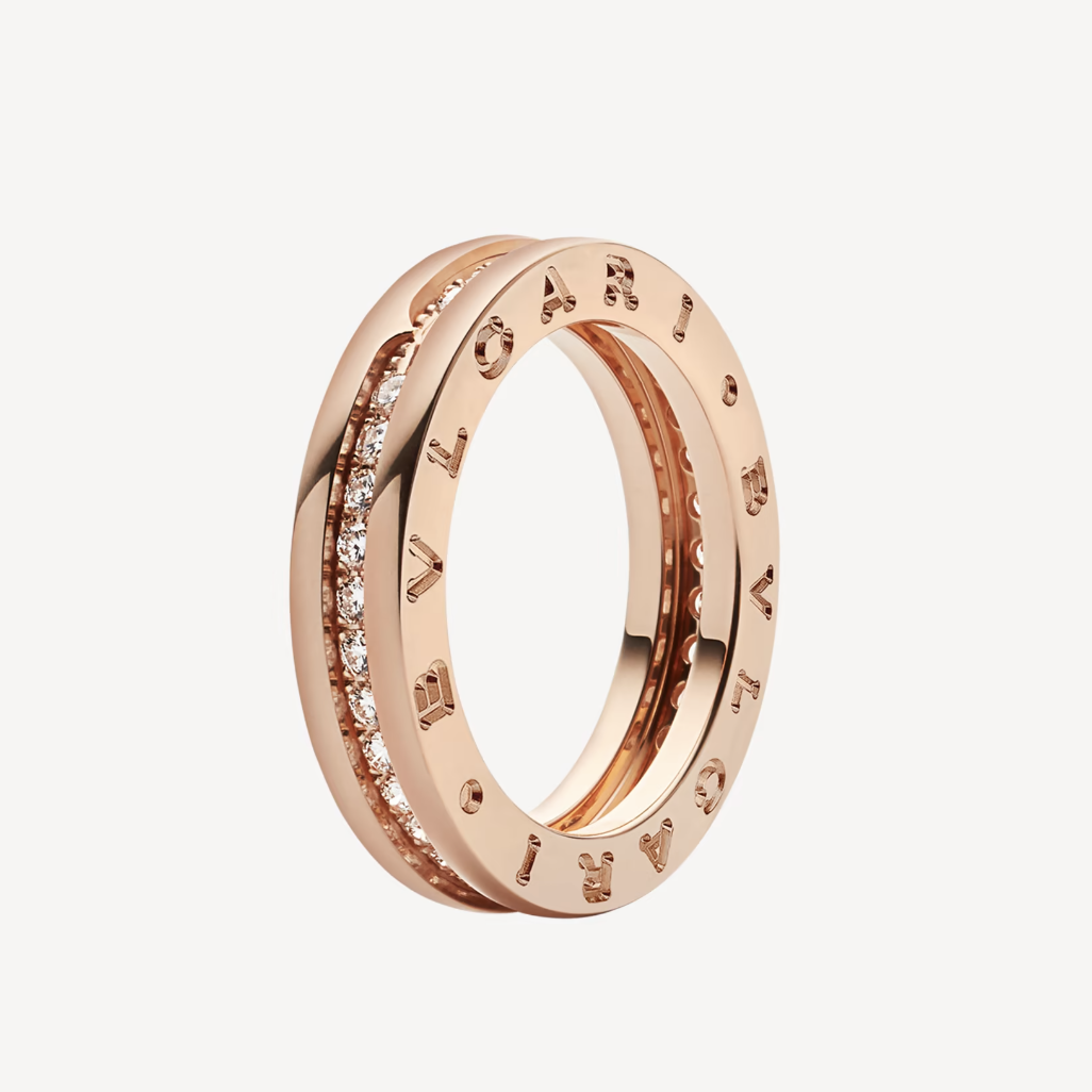 BVLGARI ZERO 1 ONE-BAND PAVED DIAMONDS ON THE SPIRAL RING
