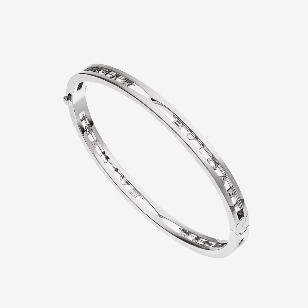 BVLGARI ZERO 1 SPIRAL LOGO SILVER BRACELET
